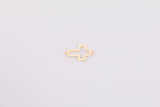 Set of 2pcs Inner+Outer Cross Connectors 14Kt Gold Filled or Sterling Cross Connectors Religious Link Bracelet or Necklace Permanent Jewelry