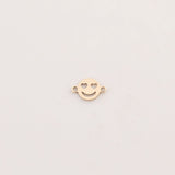 14Kt Gold Filled or Sterling Silver Smiley Face Connectors - for Bracelet or Necklace - Permanent Jewelry Supply