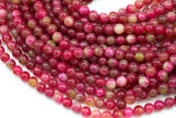 Raspberry Watermelon- JADE Smooth Round- 6mm 8mm 10mm 12mm-Full Strand 15.5 inch Strand AAA Quality