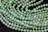 Green Angelite Jade Smooth Round Beads 6mm 8mm 10mm - Single or Bulk - 15.5" AAA Quality