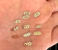 Angel Number Connectors - 4mm 14kt Gold Filled Angel Numbers for Bracelet - 1111 Number Link for Chain - Wholesale Bulk Permanent Jewelry