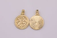 2pc Rustic Shipwreck Spanish Coin Charm 14k Gold pendant, Medallion charms, Charm for Necklace Bracelet Earring