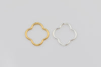 2 pcs Flower Connectors Clover Connectors for Permanent Jewelry - 14kt Gold Filled or 925 Sterling Silver - Jewelry Supplies - USA made