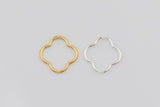 2 pcs Flower Connectors Clover Connectors for Permanent Jewelry - 14kt Gold Filled or 925 Sterling Silver - Jewelry Supplies - USA made