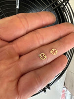 gold filled Tennis Ball connector - sterling silver or solid gold- permanent jewelry word connectors- charm, pendant, 7 mm tall