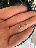 gold filled Tennis Ball connector - sterling silver or solid gold- permanent jewelry word connectors- charm, pendant, 7 mm tall