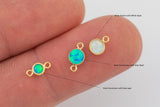 Opal 14kt Gold Filled, or Sterling Silver Synthetic Opal CONNECTORS 3mm or 4mm - Bulk Permanent Jewelry Supply