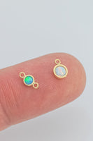 Opal 14kt Gold Filled, or Sterling Silver Synthetic Opal CONNECTORS 3mm or 4mm - Bulk Permanent Jewelry Supply