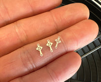 gold filled Celtic Cross connector - sterling silver or gold filled- permanent jewelry word connectors- charm, pendant, 7 mm tall