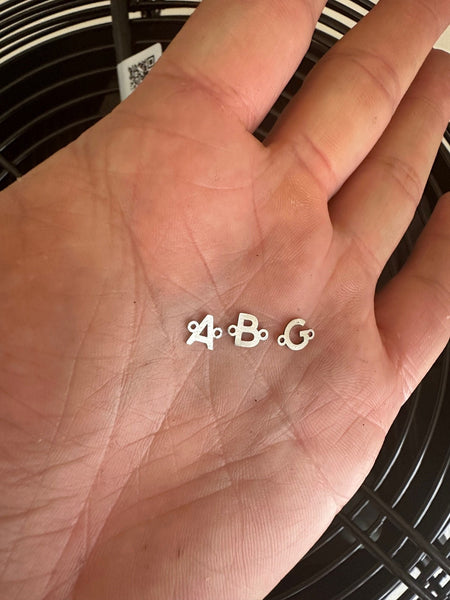 14K Gold Filled Initial Side Loop Connector Capital Letter Charm for Permanent Jewelry, 1pc or Set of 26 Wholesale Bracelet Jewelry Supplies