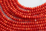 Red Bamboo Coral Roundel High Quality 6mm Full Strand 16" Gemstone Beads