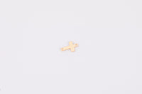 2pcs Cross Connectors - 14Kt Gold Filled or Sterling Cross Connectors Religious Link Bracelet or Necklace Permanent Jewelry