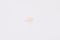 2pcs Cross Connectors - 14Kt Gold Filled or Sterling Cross Connectors Religious Link Bracelet or Necklace Permanent Jewelry