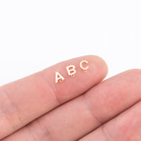 14kt Gold Filled Letter Alphabet Connector Charm for bracelet or Necklace - 5mm initials (S) - Permanent Jewelry Supplies - Made In the USA
