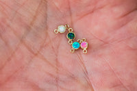 Opal 14kt Gold Filled, or Sterling Silver Synthetic Opal CONNECTORS 3mm or 4mm - Bulk Permanent Jewelry Supply