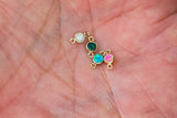 Opal 14kt Gold Filled, or Sterling Silver Synthetic Opal CONNECTORS 3mm or 4mm - Bulk Permanent Jewelry Supply