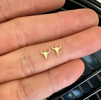 Bull Head Connector - 14Kt Gold Filled Sterling Silver - Cow Head Longhorns Texans Cowhead Bullhead Connectors - Permanent Jewelry Supply