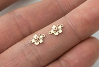 Hibiscus Connector - 14Kt Gold Filled Sterling Silver - Hawaii State Flower- Hibiscus Connectors - Permanent Jewelry Supply