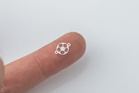 gold filled Soccer connector - sterling silver or solid gold- permanent jewelry word connectors- charm, pendant, 7 mm tall ball connector