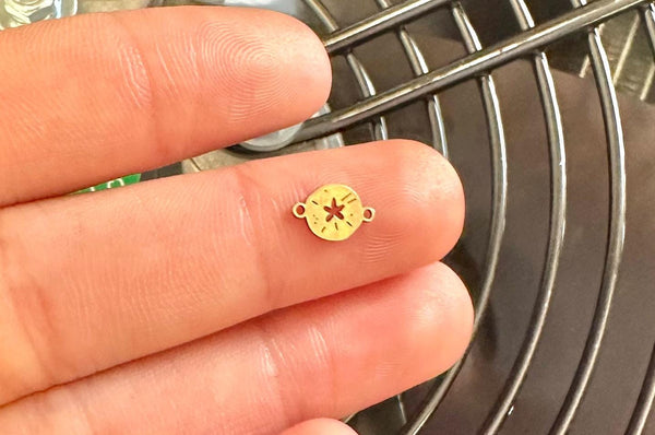 Sand Dollar Connector - 14Kt Gold Filled Sterling Silver - Sand Dollar Connectors - Permanent Jewelry Supply