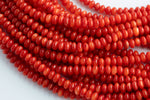 Red Bamboo Coral Roundel High Quality 6mm Full Strand 16" Gemstone Beads