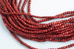 Red Bamboo Coral Free Form Roundel 6mm High Quality Full Strand 16" Gemstone Beads