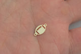 2x Gold Filled Football connector for Permanent Jewelry 14K Gold Filled sterling silver Sport connector pendant 6x12mm