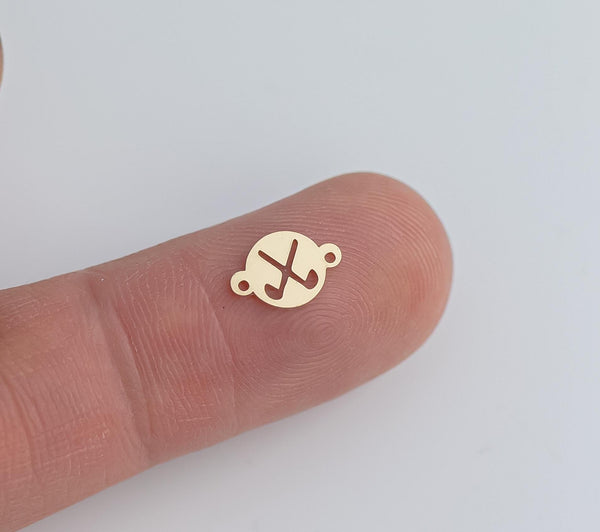 gold filled Golf connector - sterling silver or solid gold- permanent jewelry word connectors- charm, pendant, 7 mm tall ball connector