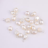 USA Sterling Silver Natural Pearl Charms Drop Pendant Handmade Approx. 8-9mm. Made with Natural Freshwater Pearl and 925 SS Wire Made in USA