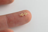 gold filled free weights connector - sterling silver charm bar - 4-5 mm tall -permanent jewelry connectors- supplies, wholesale, bulk, gym