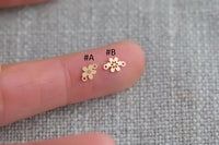 2 pcs 14K Gold Filled Connectors Cherry Blossom Connectors 14K GF Sterling Silver Flower Link Bracelet Sakura Link Permanent Jewelry Supply
