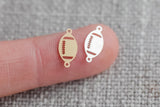 2x Gold Filled Football connector for Permanent Jewelry 14K Gold Filled sterling silver Sport connector pendant 6x12mm