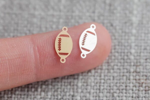 Gold Filled Football connector for Permanent Jewelry 14K Gold Filled sterling silver Sport connector pendant 6mm tall ball connectors charms