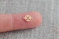 gold filled Golf connector - sterling silver or solid gold- permanent jewelry word connectors- charm, pendant, 7 mm tall ball connector