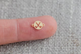 gold filled Golf connector - sterling silver or solid gold- permanent jewelry word connectors- charm, pendant, 7 mm tall ball connector