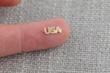 Permanent USA Connector- 14kt gold filled or Sterling Silver-Made in the USA -Custom Permanent Jewelry Charm-