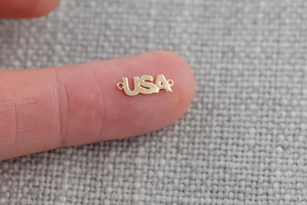 Permanent USA Connector- 14kt gold filled or Sterling Silver-Made in the USA -Custom Permanent Jewelry Charm-