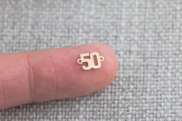 10 pieces Gold filled varsity number Connector for permanent jewelry Supply, number connector, bulk, wholesale supplies Set (0-9)