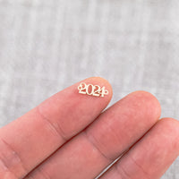 2024 Connector - 14K Gold Filled Sterling Silver Rose Gold 2024 Connectors - Graduation Link Bracelet or Necklace - Permanent Jewelry Supply