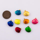8pcs Gold Plated Clam Shell Oyster Charms - One set all colors