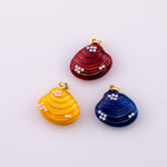 3pcs Gold Plated Clam Shell Oyster Charms - One set all colors