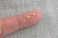 North Star Connector - Tiny 14Kt Gold Filled or Sterling Silver - Link for Bracelet or Necklace - Permanent Jewelry Supply