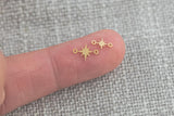 North Star Connector - Tiny 14Kt Gold Filled or Sterling Silver - Link for Bracelet or Necklace - Permanent Jewelry Supply