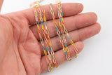 Permanent Jewelry Enamel Chain Multicolor Dainty 3x6mm Paperclip Chain