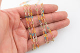 Permanent Jewelry Enamel Chain Multicolor Dainty 3x6mm Paperclip Chain