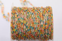 Permanent Jewelry Enamel Chain Multicolor Dainty 3x6mm Paperclip Chain