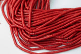 Natural Red Coral Beads 2x4mm Bamboo Coral Heishi Beads 15"