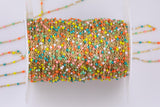 Beaded Enamel Chain for Permanent Jewelry - Multicolor Enamel Chain - Sold by the Yard - Most Popular Color Combination