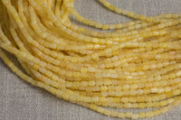 Jonquil Yellow Jade-Pastel Color- Barrel Smooth- 4x6mm- 15 inches