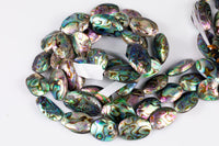 Natural Abalone Beads Puffy Oval Freeform Free Form Shape Beads. A Quality 15.5 inch strand